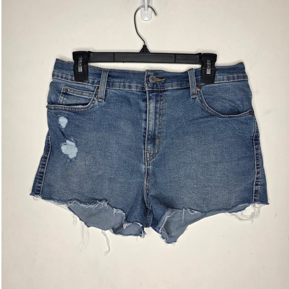 Levis Heritage blue high rise denim raw hem cutoff shorts - 6 / 28